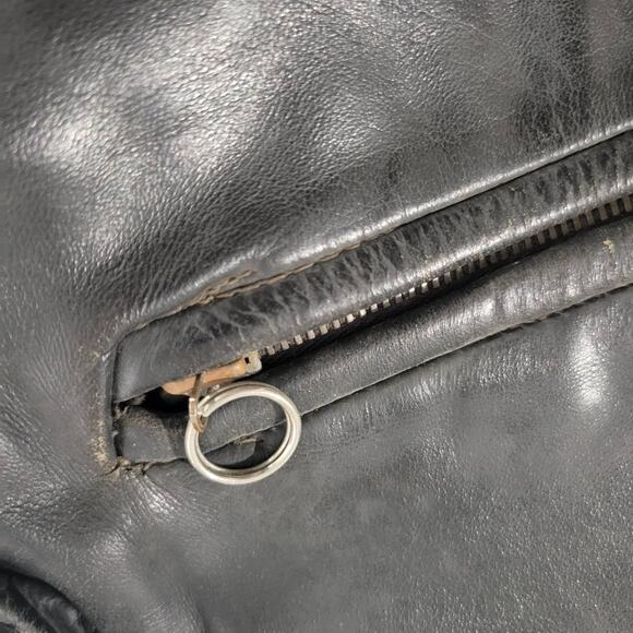 Vintage Motorcycle Jacket Leather Distressed Biker Asymmetric Zip 50s Size Small - Picture 16 of 16